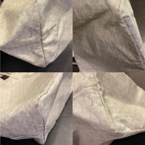 Goyard Large White Chevron Saint Louis GM canvas shoulder Tote bag with Pouch - Picture 7 of 9